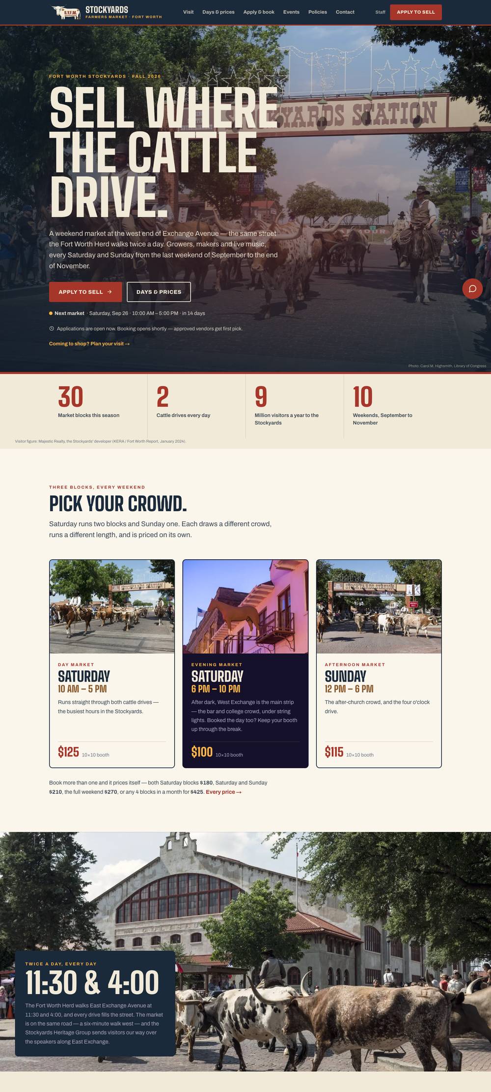 The Stockyards Farmers Market website
